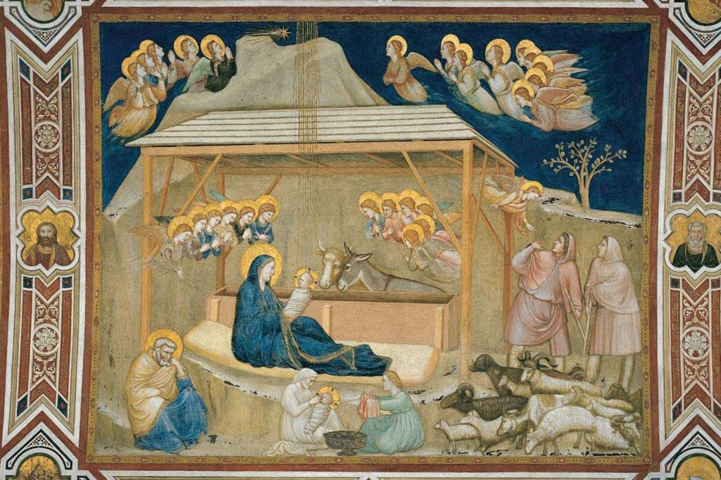 La Natività affrescata da Giotto nel transetto destro della Basilica inferiore di San Francesco d'Assisi La Natività affrescata da Giotto nel transetto destro della Basilica inferiore di San Francesco d'Assisi